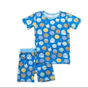 Little Sleepies 3-T cookies & milk print short sleeves 2-piece pajama set